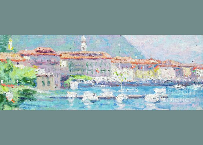 Lake Como Greeting Card featuring the painting Un Bel Giorno by Jerry Fresia