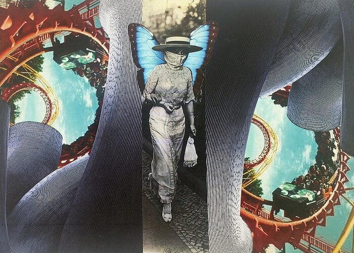 Pandemic Greeting Card featuring the mixed media Uncertain Times by Lisa Sheets