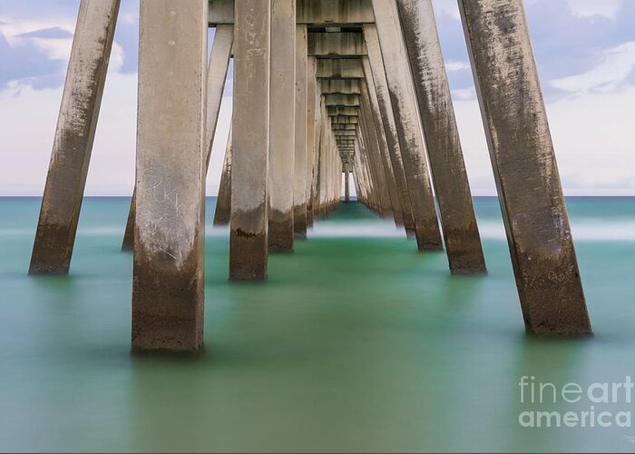 Navarre Greeting Card featuring the photograph Under Navarre Beach Pier by Jennifer White