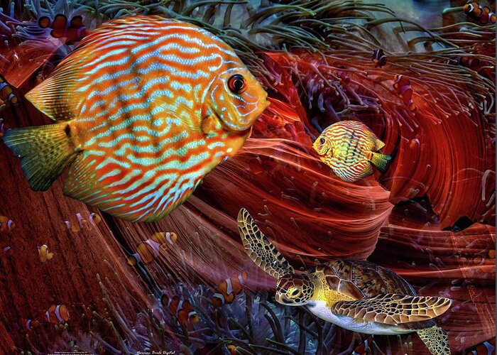 Coral Greeting Card featuring the digital art Undersea Beauty by Norman Brule