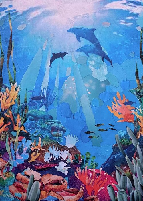 Ocean Greeting Card featuring the mixed media Underwater II by Robin Birrell