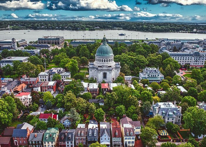 United States Naval Academy Greeting Card featuring the photograph United States Naval Academy Campus by USNA Jonathan Lewis Correa