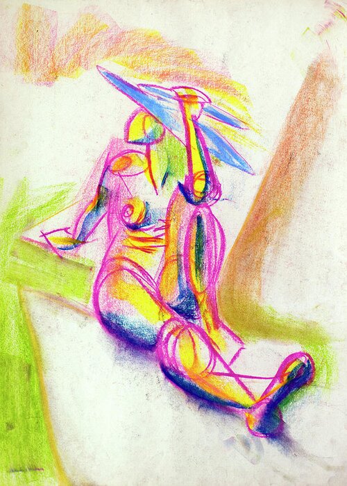 Colors Greeting Card featuring the drawing Untitled_figure Study_cde by Paul Vitko