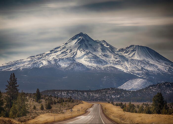 Mt Shasta Greeting Card featuring the photograph Us-97 by Laurie Search