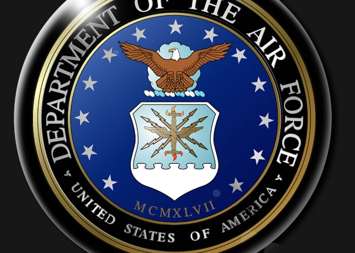 Us Greeting Card featuring the digital art US Air Force by Bill Richards