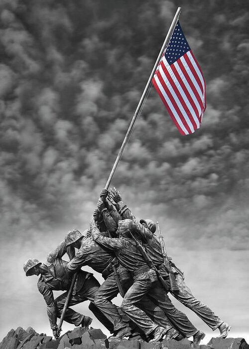 Marine Corp Greeting Card featuring the photograph US Marine Corps War Memorial by Mike McGlothlen