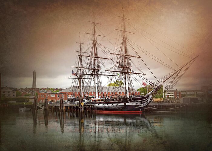 Boston Greeting Card featuring the photograph USS Constitution Boston by Carol Japp