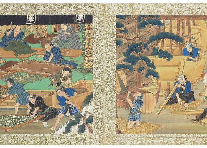 Utagawa Yoshiiku (1833–1904) Artisans And Events Of The Twelve Months 3 Greeting Card featuring the painting Utagawa Yoshiiku by Artistic Rifki