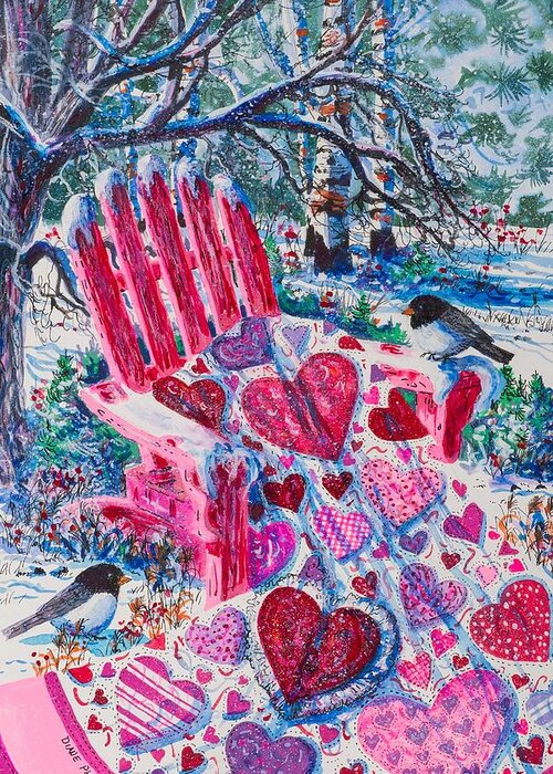 Valentine Greeting Card featuring the painting Valentine Hearts by Diane Phalen
