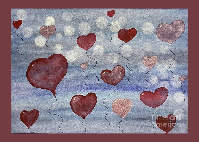 Valentines Day Greeting Card featuring the painting Valentine's Day in Seattle by Lisa Neuman