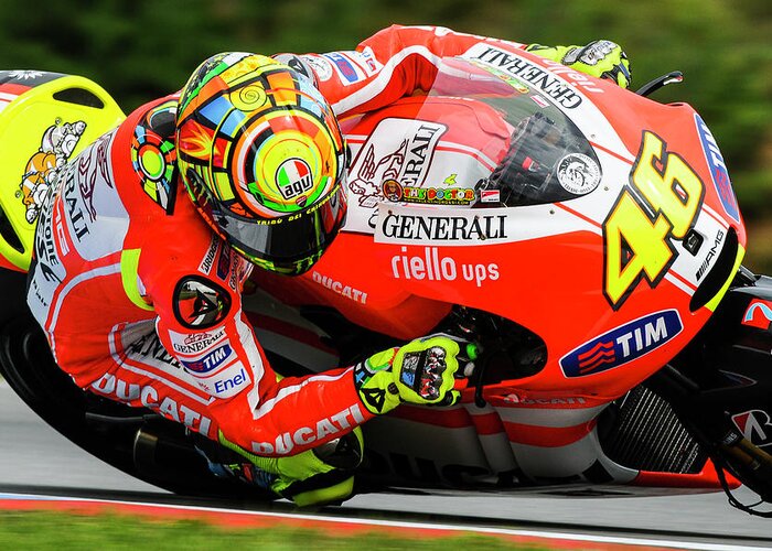 Brno Greeting Card featuring the photograph Valentino Rossi Brno 2011 by Tony Goldsmith