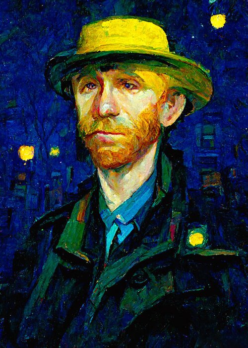 Vincent Van Gogh Greeting Card featuring the digital art Van Gogh #5 by Craig Boehman