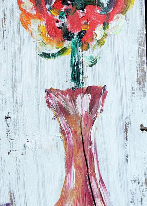  Greeting Card featuring the painting Vase of Flowers by David McCready