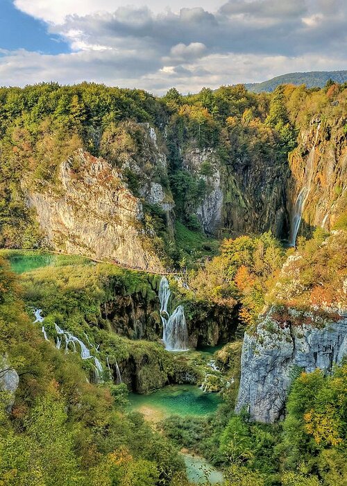 Plitvice Lakes Greeting Card featuring the photograph Veliki Slap Waterfall 2 by Yvonne Jasinski