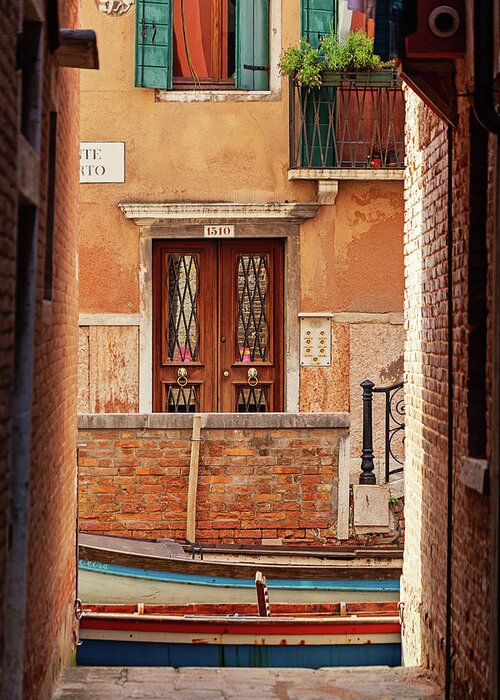 Venice Greeting Card featuring the photograph Venice Intersections by Melanie Alexandra Price