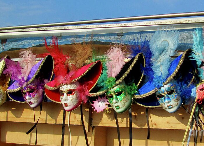 Rainbow Greeting Card featuring the photograph Venice Masks by Wendy Golden