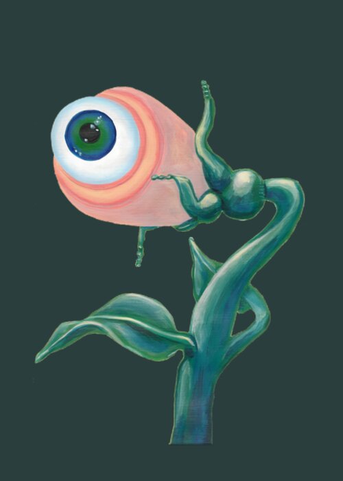 Surreal Greeting Card featuring the painting Venus Eye Snap by Vicki Noble