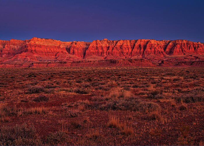Vermilion Greeting Card featuring the photograph Vermilion Cliffs by Thomas Hall