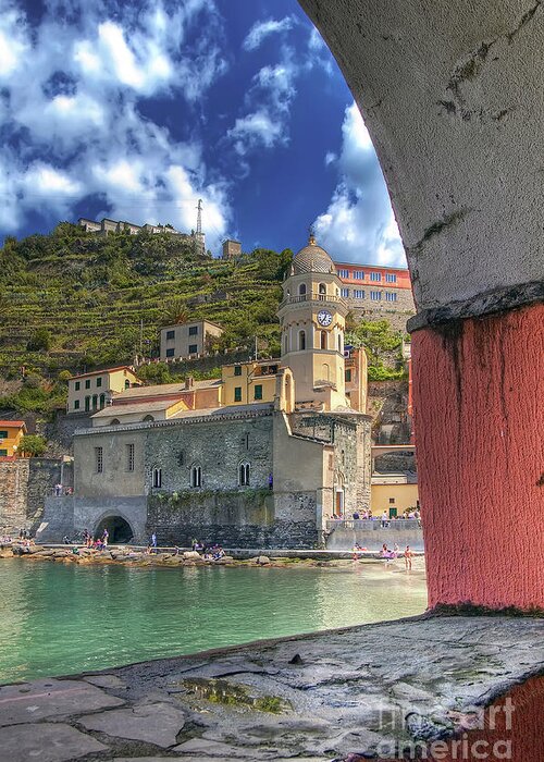 Church Greeting Card featuring the photograph Vernazza - Through an Arch by Paolo Signorini