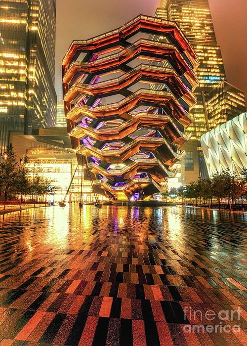 New York Greeting Card featuring the photograph Vessel At Hudson Yards by Lev Kaytsner