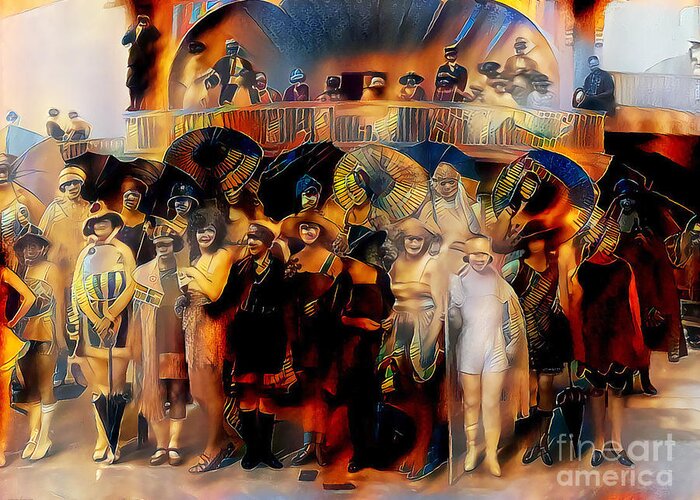 Wingsdomain Greeting Card featuring the photograph Victorian Era Bathing Beauties in Nostalgic Painterly Colors 20200516 by Wingsdomain Art and Photography