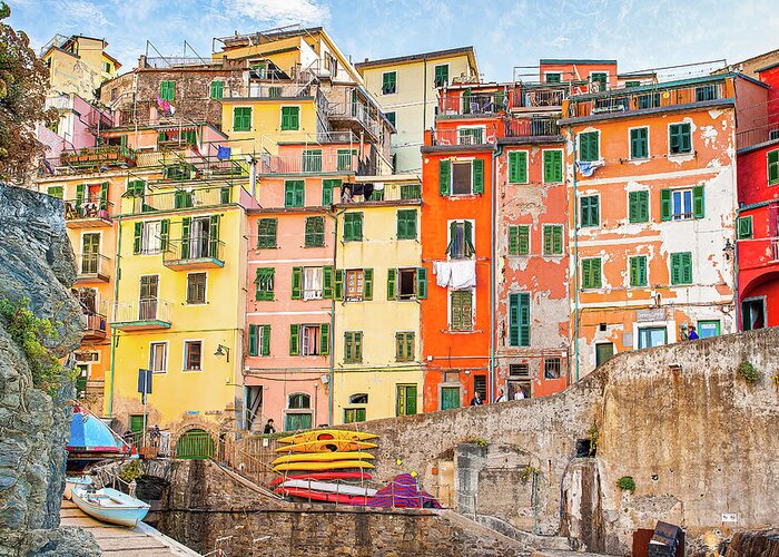 Cinque Terre Greeting Card featuring the photograph Village of Riomaggiore by Marla Brown