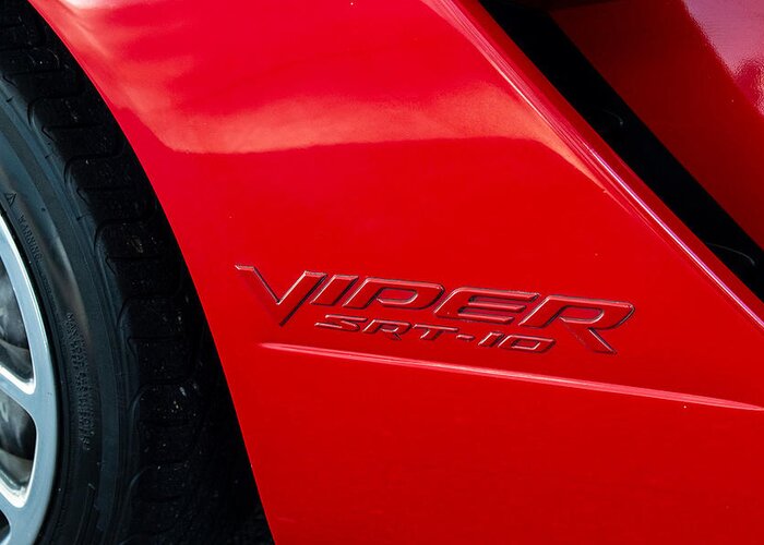 Viper Greeting Card featuring the photograph Viper Red Logo by Jim Whitley
