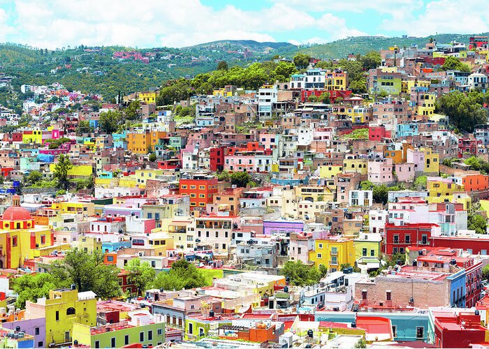 Mexico Greeting Card featuring the photograph Viva Mexico Collection - Guanajuato Colorful City X by Philippe HUGONNARD