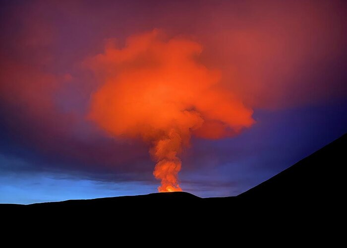 Volcano Greeting Card featuring the photograph Volcano cloud by Christopher Mathews