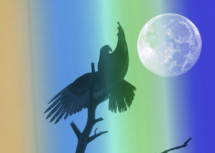 Moon Greeting Card featuring the photograph Vulture Moon by Carl Moore