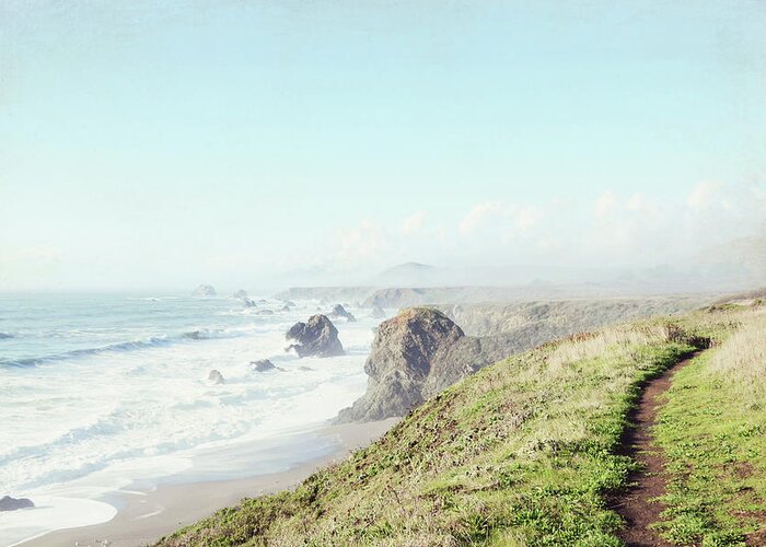 California Coast Greeting Card featuring the photograph Walk Along the Sea by Lupen Grainne