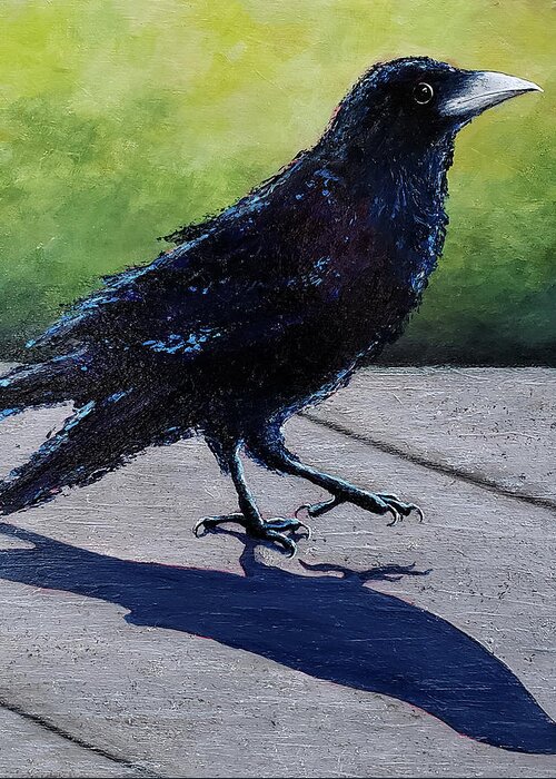 Crow Greeting Card featuring the painting Walkin' on Sunshine by Cindy Johnston