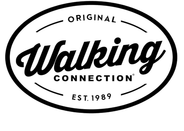 Walking Connection Greeting Card featuring the photograph Walking Connection Vintage Logo - Black by Gene Taylor