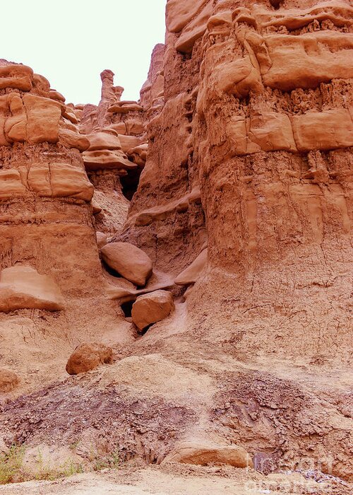Goblin Valley Greeting Card featuring the photograph Walking in goblin valley by Jeff Swan