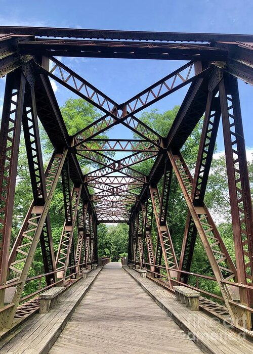 #bridges Greeting Card featuring the photograph Springtown Truss Bridge by Cornelia DeDona