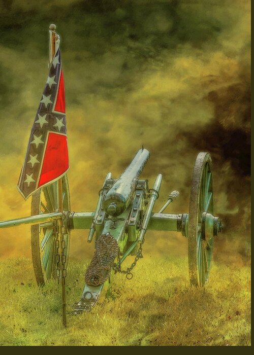 War Clouds Civil War Confederate Cannon Greeting Card featuring the digital art War Clouds Civil War Confederate Cannon by Randy Steele