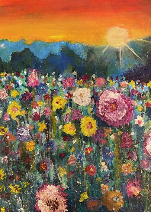 Flowers Greeting Card featuring the painting Warmth of Friendship by Kathy Bee