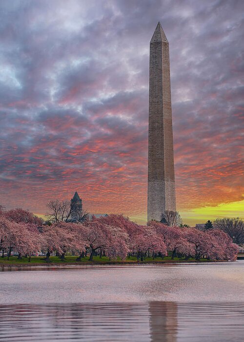Washington Dc Greeting Card featuring the photograph Washington Monument Sunset by Sebastian Musial
