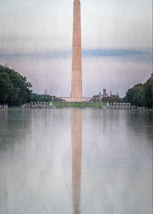 Washington Greeting Card featuring the photograph Washington Monument Washington DC Painterly by Joan Carroll