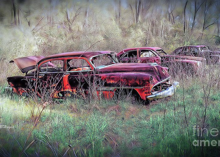 Cars Greeting Card featuring the photograph Wasting Away by DB Hayes