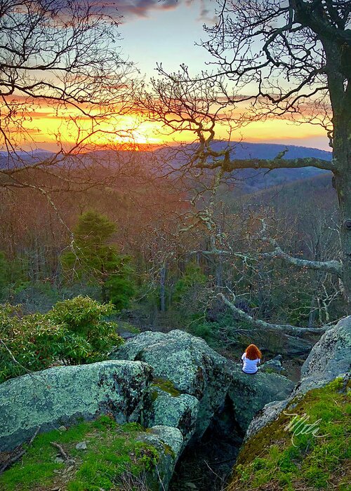 Blue Ridge Parkway Greeting Card featuring the photograph Watching the Sunset by Meta Gatschenberger