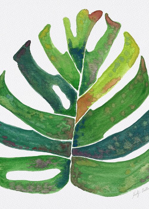 Watercolor Greeting Card featuring the painting Watercolor Monstera by Kristye Dudley