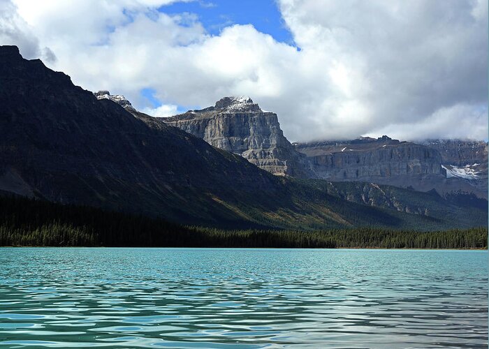 Waterfowl Lake Turquoise Water Greeting Card featuring the photograph Waterfowl Lake Turquoise Water by Dan Sproul