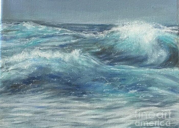 Ocean Greeting Card featuring the painting Wave Watch #4 by Rose Mary Gates