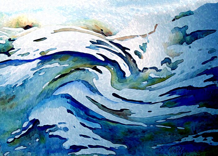 Ocean Greeting Card featuring the digital art Waves by Vallee Johnson