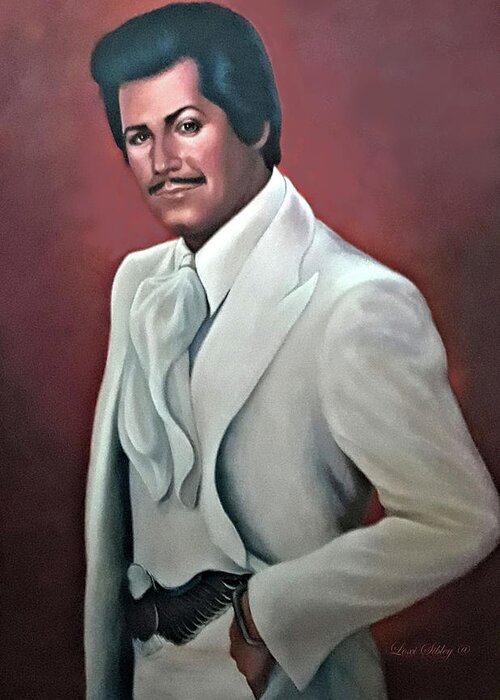 Entertainer Greeting Card featuring the painting Wayne Newton by Loxi Sibley
