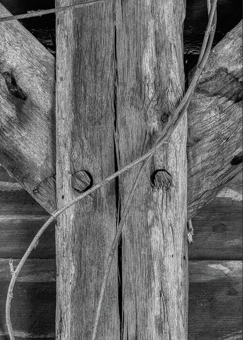 Beam Greeting Card featuring the photograph Weathered Barn Beams by David Letts