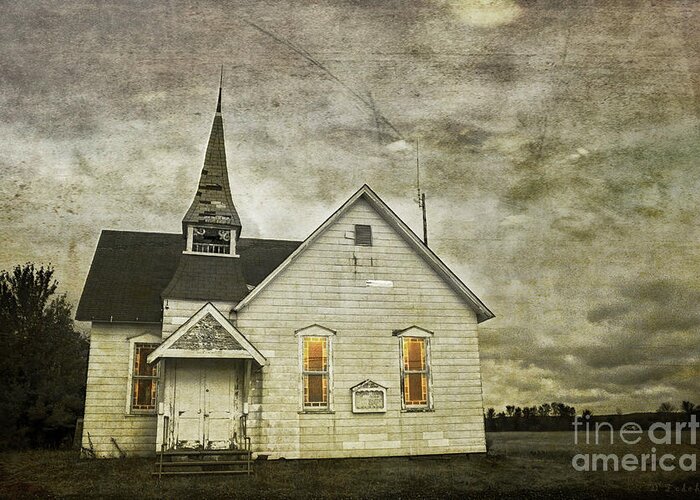 (peeling Paint Or Peeled Paint) Greeting Card featuring the photograph Weathered Religion by Debra Fedchin
