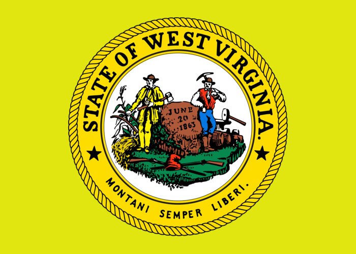 West Virginia Greeting Card featuring the digital art West Virginia State Seal by Movie Poster Prints