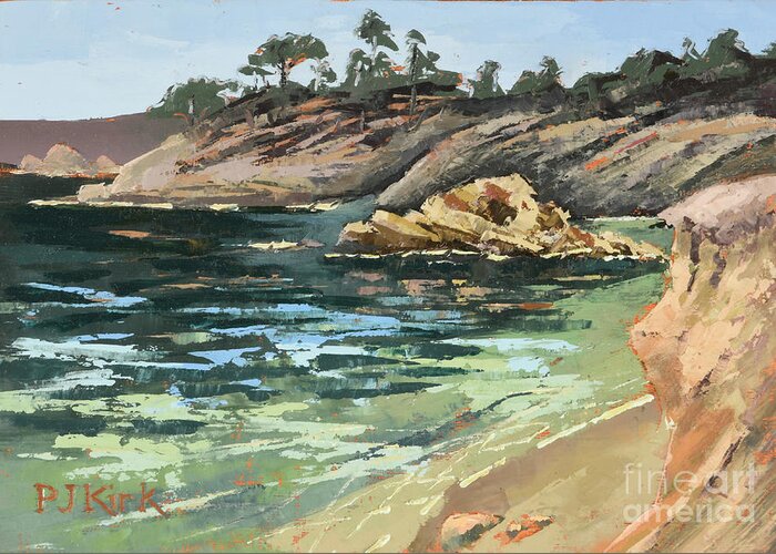 Landscape Greeting Card featuring the painting Whaler's Cove by PJ Kirk